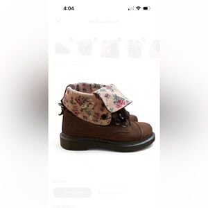 Doc Marten RARE Floral Fold-Over Brown Boots NWOT